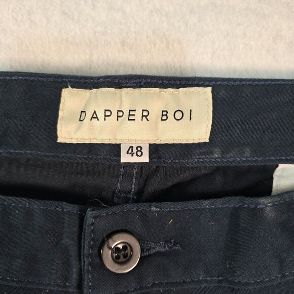 Dapper Boi Chino Slim Premium Pants Stretch Unisex Size 48x31 Navy Preppy - Picture 4 of 8